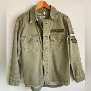 AMERICAN EAGLE army green embellished utility jacket.   SIZE:  Medium